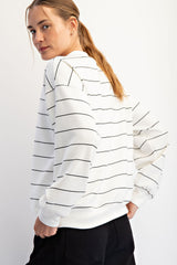 Modal Scuba Stripe Crew Neck Top