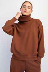 Modal Scuba V-Neck Turtleneck Top