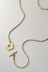 Minimal Gold Flower Toggle Necklace
