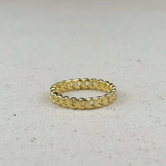 18k Gold Filled 2.5mm Cuban Chain Ring: 7.5