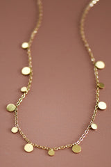 18K Gold Plated Dainty Disc Necklace – Waterproof & Hypoallergenic