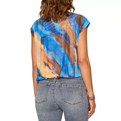 Placement Print Bubble Hem Top