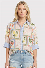 Citrus Patchwork Button Down Shirt