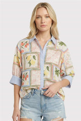 Citrus Patchwork Button Down Shirt