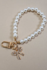 Pearl Charm Wristlet Keychain – Bow-Inspired Styles