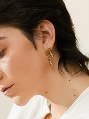 Mismatched Melted Drop Earrings | 18K Gold Plated