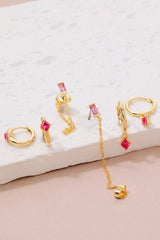 Blush Luxe Gem Earring Set