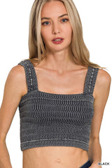 Seamless Stone Washed Bra Top
