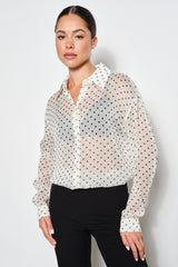 Cecilia Polka Dot Button-Up Blouse