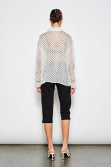 Cecilia Polka Dot Button-Up Blouse