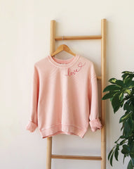 Love Heart Neckline Cropped Thermal Pullover