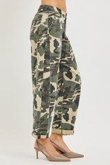Camo Barrel Leg Utility Jeans