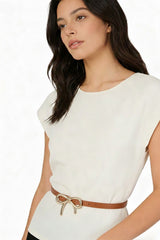 Bowknot Gold Buckle Skinny Fashion Belt