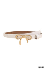 Bowknot Gold Buckle Skinny Fashion Belt