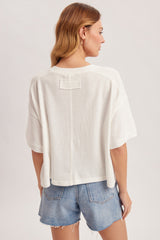 Boxy Button Front Cardigan Tee