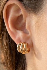 Luxe Triple Tube Huggie Earrings