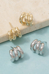 Luxe Triple Tube Huggie Earrings