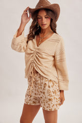 Desert Breeze Ruched Knit Top