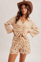 Desert Breeze Ruched Knit Top