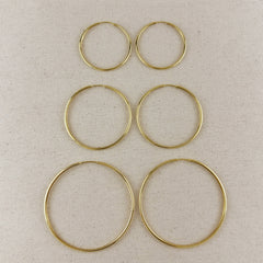 18k Gold Filled Hollowed Endless Continuous Hoop Earrings: Hoop 40mm