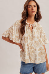 Golden Meadow Flutter Sleeve Blouse