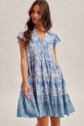 Blue Skies Border Print Dress
