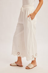 Eyelet Culotte Pants