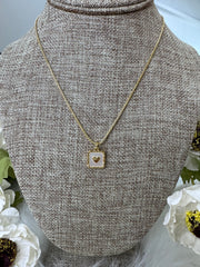 Mother of Pearl with Gold Heart