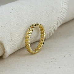 18k Gold Filled 2.5mm Cuban Chain Ring: 7.5