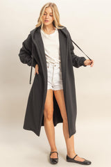 Longline Hooded Sweatshirt Coat