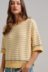 Happy Sunshine Stripe Knit Top