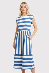 Fresh Stripe Midi Dress