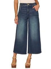 AB Solution® SkyRise Crop Wide Leg Jeans with Tulip Hem
