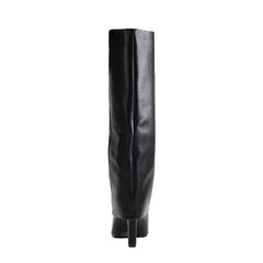 Black Knee-High Pointed Toe Boots