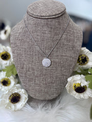 Pavé Couture Disk Necklace