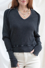 Mac & Me Cotton Waffle Knit Pullover