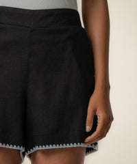 Nicolette Bermuda Short with Embroidered Detail
