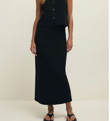 Gail Midi Skirt in True Black