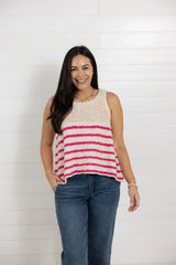 Mac and Me Striped Swing Sweater Tank