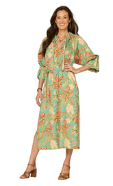 Floral Belted Midi Dress