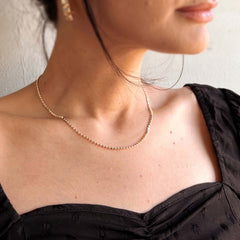 18k Gold Filled 2mm Dot Chain Necklace: 18 inches