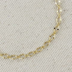 18k Gold Filled Diamond Cut Detailed Chain Bracelet