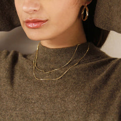 18k Gold Filled Bead Detailed Box Chain: 16 inches