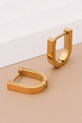18k Gold Plated Waterproof Stainless Steel Hoop Earrings