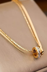 18k Gold Plated Stainless Steel Chain Multi Layer Necklace