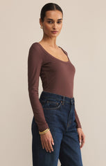 Second Skin Scoop Neck Top – Fitted Long Sleeve