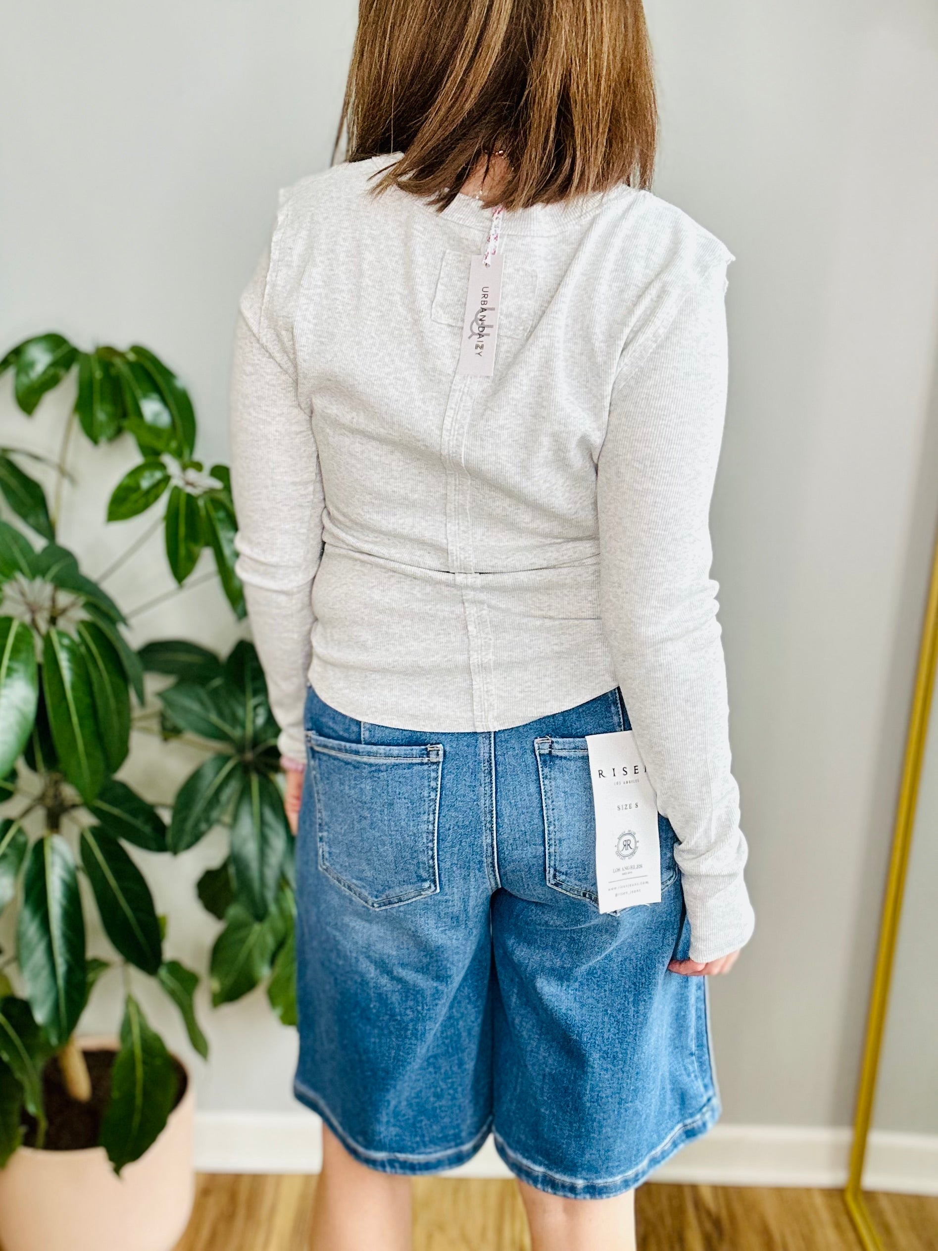 Classic Ribbed Long Sleeve Henley Top