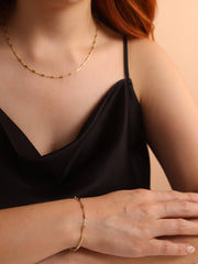 18k Gold Filled Mini Tube Chain Bracelet: 7 inches