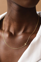 Minimalist Initial Necklace in Gold - Custom Letter Pendant