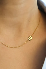 Minimalist Initial Necklace in Gold - Custom Letter Pendant